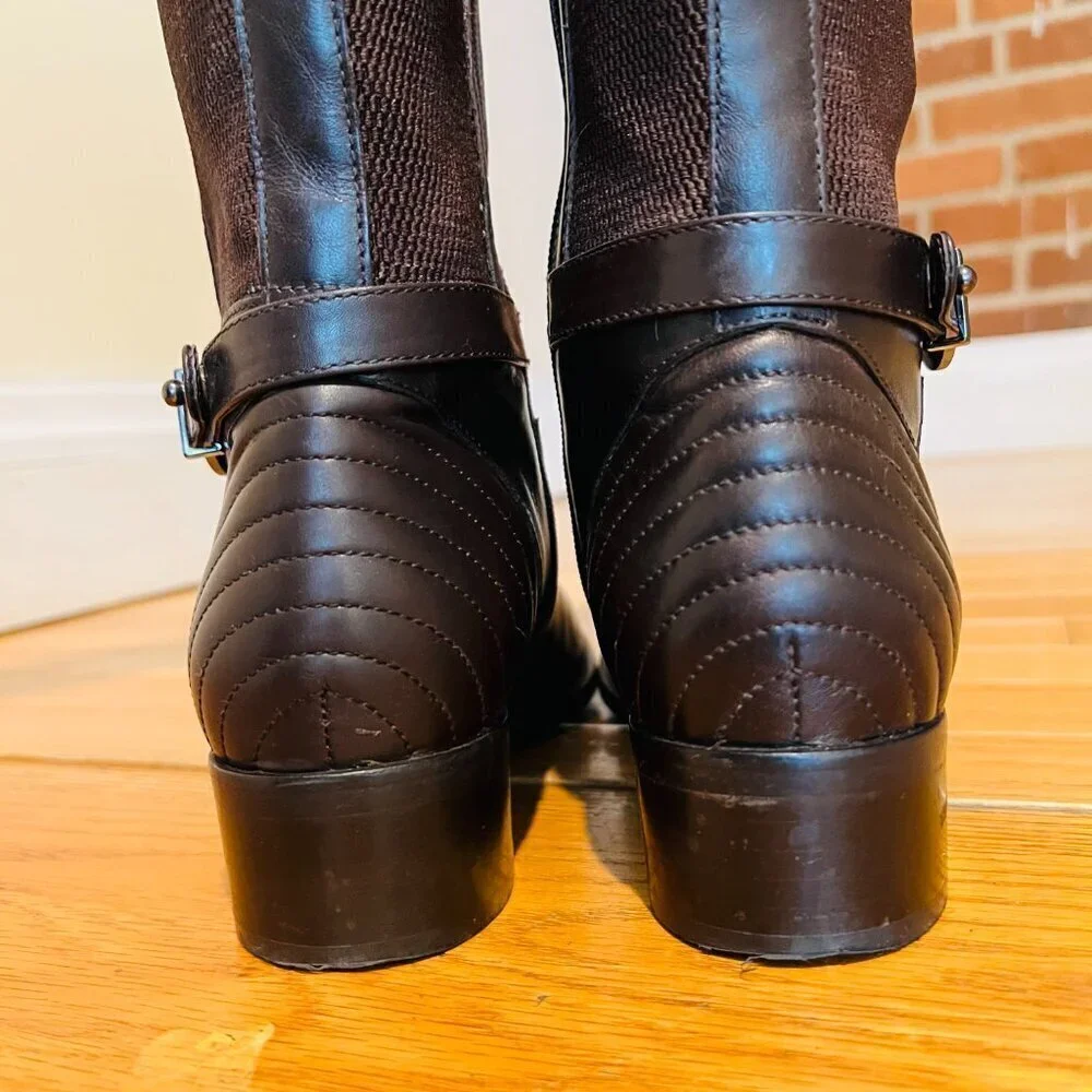 AQUATALIA Women's Brown Leather Knee High Boots 8.5